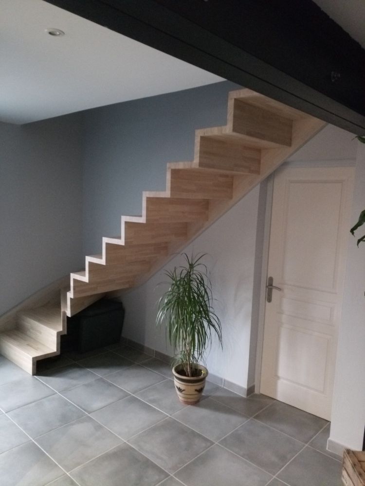 escalier design marche et contre marche un quart tournant menuisier perpignan 66